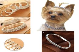 Bling Luxury Luxury Rhingest Pet Dog Colliers Design Crystal Diamond Princess Collar pour petits chiens moyens multi-chiens Diamond Silver4311935