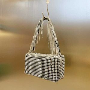 Bling Rhinestone Evening Clutch Bag Women Koreaanse Diamant Chain Dinner Party Handtas Purse Tas Lady Square Tote Schoudertas 230304