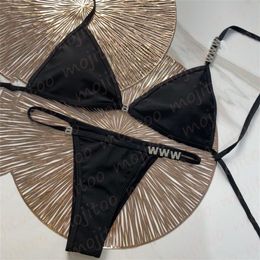 Bling Strass Letters Badmode Dames Sexy Split Bikini Charm Dames Strandkleding Voor Vakantie347l