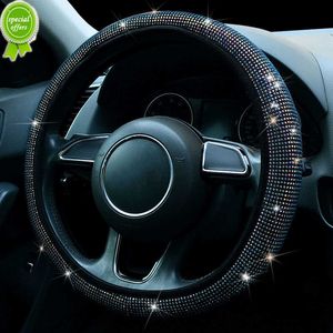 Bling Rhinestones Car Steering Wheel Cover Crystal Sin anillo interior Four Seasons Auto Accessories Case Car Styling