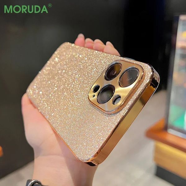 Bling Shiny Diamond Luxury Phone Case pour iPhone 15 14 13 ProMax 11 Pro Max Placage Glitter Hard Cover pour iPhone 14 15 Plus 240117