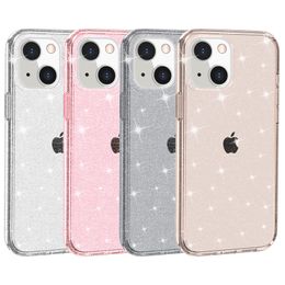 Ultimate Bling Shiny Rugged Cas Hybrid TPU PC GLITTER POWERSHOP INFORM COVER COVER CARRE pour l'iPhone 14 13 12 11 Pro XR XS Max x 8 7 6 Plus Samsung S20 S21 Plus S22 Ultra