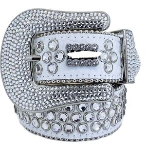Diamante de cristal de cristal de color bling BB Simon Belt Woman Woman Diseñadora de cuero para hombre Cinturón de rap de Hip-Hop de diamantes