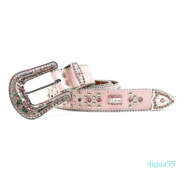 Bling tachonado cristal moda diamante simon cinturón Casual mujer Diseñador de cuero para hombre dama cinturones Hombre Ancho 3.8 cm rock rhinestone hebilla punk Cinturones