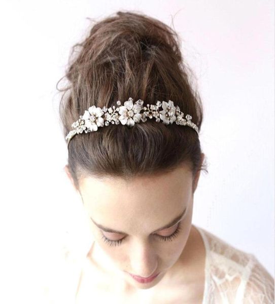 BlingBling Beaux Accessoires De Cheveux De Mariée Perles De Fleurs 2020 À La Main Girl039s Bandeaux De Fête Brillant Coiffes De Mariage pour B2536946