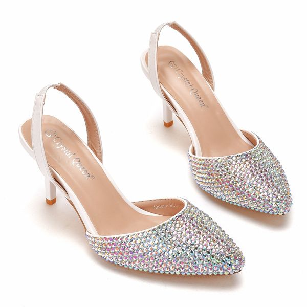 Blingbling Crystals Zapato de boda nupcial 2021 Diamante de color Inspirado en celebridades Tacones altos formales 7m Sparkle Prom Shoes Glitz Desgaste de dama de honor