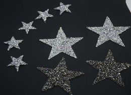 Blingbling Star Design Crystal Fix Rhinestone Motifs Iron op overdracht Rhinestone Patches Applique voor kledingschoen 10pcslot2037450