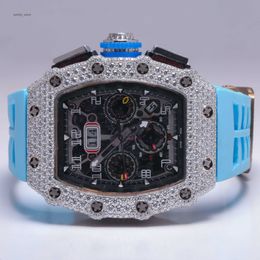 Blinged Out Hip Hop Full Diamond Case voor hiphopliefhebbers Aanpasbaar gecertificeerd automatisch uurwerk Moissanite Diamond Watch