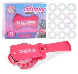 Blinger Diamond Refill Bling Jewel Set con Glam Styling Tool Moda Belleza 180 Gemas Decoraciones para el cabello Kit DIY Pink2376000