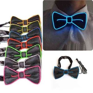 Knipperend LED BOWTIE LED ILlastische vlinderdas Light Up door 2AA Battery For Huwelijksfeest Festival Club Supplies unisex Y1229