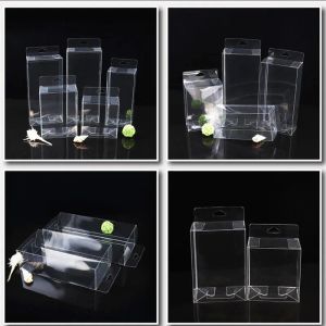Bouste PVC Plastic Transparent Packaging Boîte de téléphone mobile Boîte de téléphone mobile Boîte-cadeau Cosmetic Box avec trou de suspension 100pcs / lot
