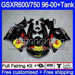 Blk Yellow Body + Tank voor Suzuki Srad GSXR 750 600 GSXR600 96 97 98 99 00 291hm.34 GSXR-600 GSXR750 1996 1997 1998 1999 2000 Valerijen