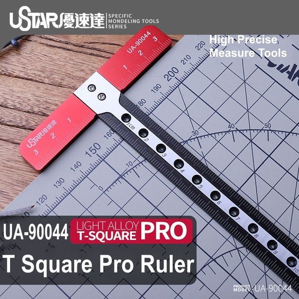 Accessoires de bloc Ustar UA-90044 T Square Pro Ruler Outils de mesure Angle précis ARC Shape Positioning Ruler pour Gundam Model Hobby DIY 230714