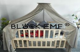 Bloc EMF Baby Bed Mosquito Net Silver Fibre Mesh Dome Dome Bielding Bronding Net for Radiation Protection4391467