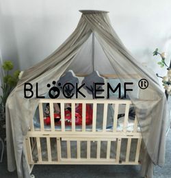 Bloc EMF Baby Bed Mosquito Net Silver Fibre Mesh Dome Dome Blindage Bronding Net for Radiation Protection6580202