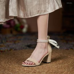 Blokband Parels sandalen enkel hak hiel hoge vrouwen zomerschoenen comfortabel groot formaat open teen