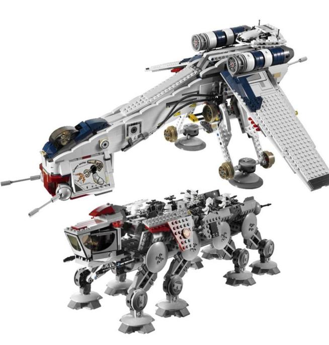 Blocos 05053 Star Republic Dropship com ATOT Walker Set 1808 PCS Tijolos de construção Brinquedo para crianças presentes de aniversário 19014284T4590218