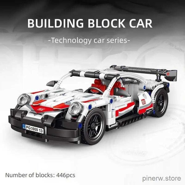 Bloques 1 18 modelo técnico de coche de carreras 446 Uds. Juego de bloques de construcción para niños juguetes de construcción para niños juego de regalo