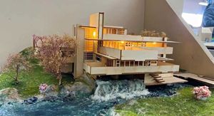 Blokken 1/200 Schaal Fallingwater Villa Model Architectonisch Model DIY Scène Modelbouw Zand Tafel Materiaal (materiaal pakket) HKD230701