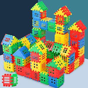 Bloques 100/160 Uds bloque residencial educación infantil aprendizaje construcción conjunto de desarrollo juego mental juguete K L1 regalo 230720