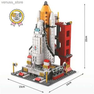 Blokken 1000PCS Luchtvaart Ruimtehaven Model Shuttle Ruimteraketlancering Centrum Bouwstenen Bouw Ruimteschip Bakstenen Creatief Speelgoed R231208