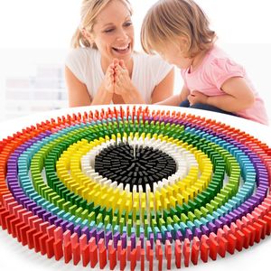 Bloques 100120 unids Niños Color Ordenar Arco Iris Kits de Dominó de Madera Temprano Juegos de Dominó Brillantes Juguetes Educativos para Niños Regalo 230907