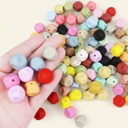 Bloques de 100 piezas Babe de silicona para bebés 15 mm BPA gratis para la cadena de chupetes cuentas sueltas recién nacidos juguetes para masticar juguetes de bricolaje accesorios