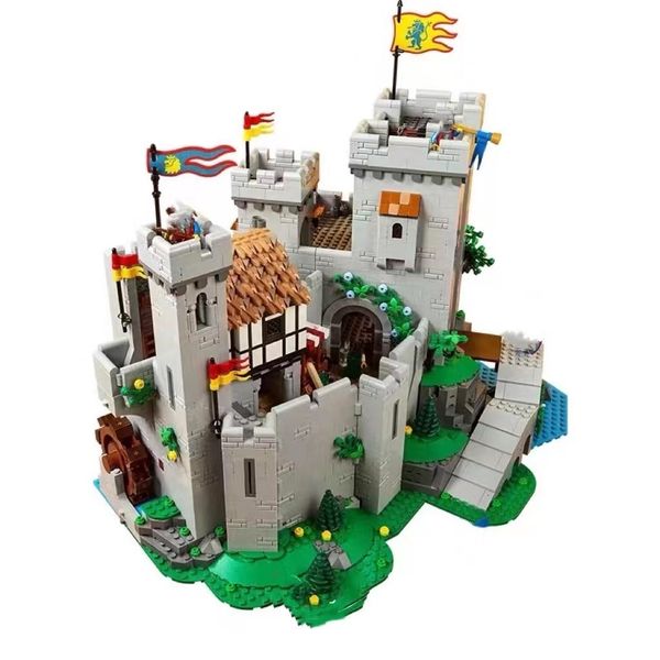 Blocs 10305 roi Lion chevaliers château médiéval modèle de construction assemblage briques ensemble jouets pour enfants jouet cadeaux de noël 230106251w