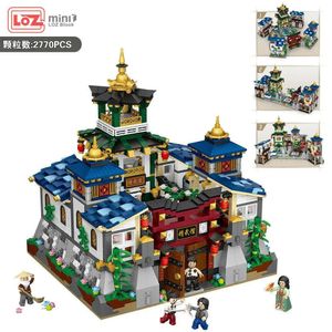 Blokken 1032 LOZ mini Volwassen Kinderen Gebouw Speelgoed Tieners Puzzel Chinese GongFu School geen doos 231114