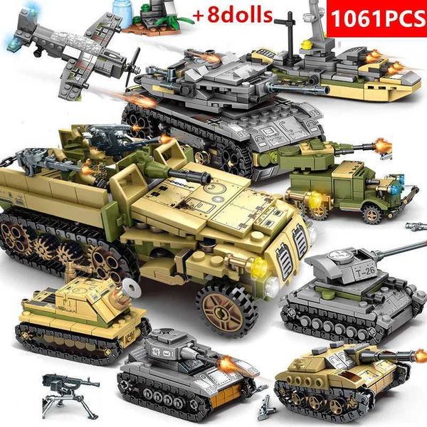 Bloques 1061 Tank Military Iron Tank Bloques de construcción de vehículos blindados