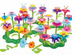 Blocs 109 pcs Creative Éducatif Arrangement De Fleurs Jouets Coloré Interconnexion Bâtiment Jardin Jeu pour Filles Cadeau 230520