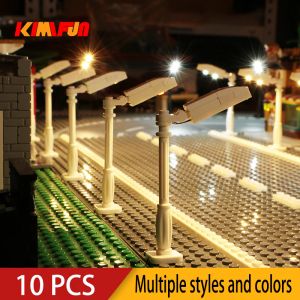 Blocks 10pcs 0,8 mm broches RGB LED Blocs de construction USB Lampe Diy Street Light City Electric décore 1x1 Brick Compatible toutes les marques