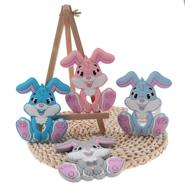 Blocks 10pcs Babies Accessories Nouveau-né silicone Teether Baby Deething Rabbits Baby Toys Pendant For Pacificier BPA Toys Free for Kids
