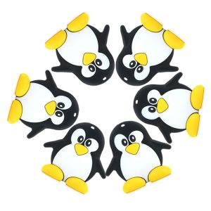 Blokken 10 stks Food Grade Baby Silicone Penguin Tentether Diy Pacifier Chain Chewing Fort Dissy Toys Ketting BPA Gratis Baby Girl Toys