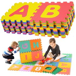 Bloques 10pcs / set 30 30cm Número Animal Word Pattern Baby Play Mat Puzzle Juguetes Niños Niños Eva Foam Yoga Crawling Mats Floor Tapete 230710