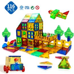 Blocs 116 pièces briques magnétiques ensemble de construction jeux de constructeur aimant concepteur carreaux jouets éducatifs pour enfants 230209