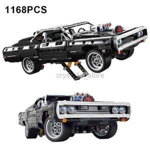 Bloques 1168 Uds., modelo de coche de carreras Dodge Charger técnico, bloques de construcción 42111, juguetes de ladrillos en la película Fast Furious, regalo para niños 240120