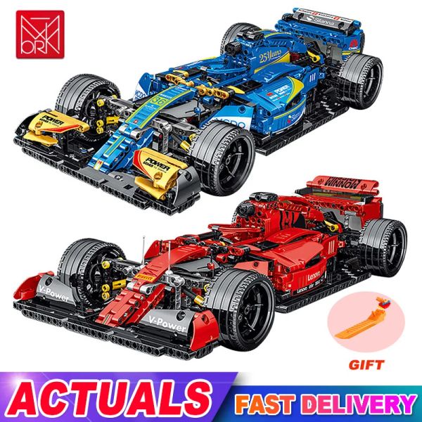 Blocs 1200pcs technique 023005 Formule voitures Red F1 Blocs Blocings Sports Racing Cars Super Model Kits Bricks Toys for Kids Boys Cadeaux