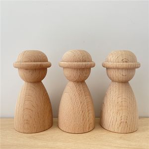 Bloques 12 Uds. Muñecas con clavijas de madera de haya para niños, personas sin terminar, juego de imaginación, figuras de bebés, madera para manualidades, juguetes hechos a mano 230316