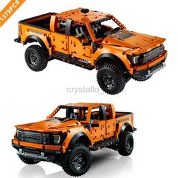 Blokken 1379PCS Technische Ford F-150 Raptor Truck Auto Bouwstenen 42126 MOC Trailer Monteren Bakstenen Speelgoed Cadeau Voor Kinderen Kinderen 240120