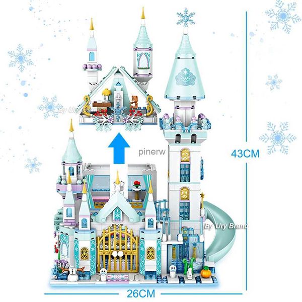 Blocs 1415 pièces amis princesse luxe châteaux de glace 3 Styles maison films hiver neige cheval chiffres blocs ensemble jouet pour filles bricolage cadeau