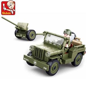 Blocs 143pcs Véhicules militaires Guerre mondiale Normandie Normandie Terrain Willie Car Kit de construction Army Car Classic Model Building Building Blocs Toys Toys WX