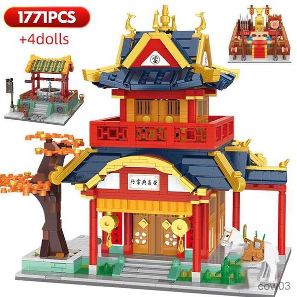 Blocs 1771pcs Ville Chinoise Série Traditionnelle Boutique Architecture Blocs De Construction Maison Magasin Briques Chiffres Jouets Pour Enfants Cadeaux R230718