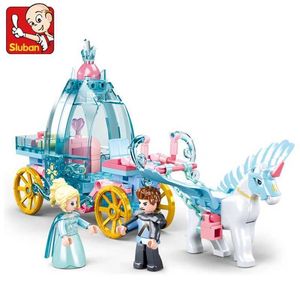 Blocs 191pcs ami Ice and Snow Horse Carriage Bloc Block Gift Gift Diy Creative Block Girl Education Toy WX