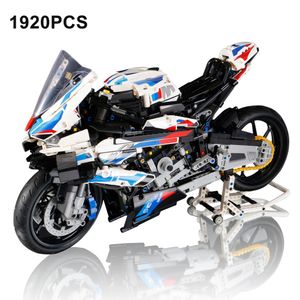 Blocks 1920PCS Technical Motorcycle Model M1000RR 42130 Building Block Toy Speed Motorbike Vehicle Bricks Birthday Gifts For Boyfriend 230111