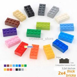 Blocs 200 pièces 2x4 points bricolage blocs de construction figures épaisses briques taille créative éducative Compatible avec 3001 jouets en plastique pour enfants 240120