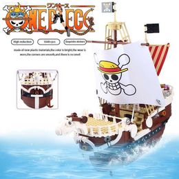 Blokken 2022 NIEUW ANIME EENE PACT GAAT MRIRY Thousand Sunny Model Bouwstenen Bakstenen Kit Luffy Zoro Sanji Figuren Set Kid Toys Gift L230710