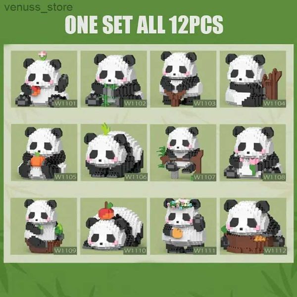 Bloques 2023 Nuevo Creativo MINI Chino Animal Panda Modelo Bloque de Construcción MOC DIY Ladrillos de Diamante Juguetes para Niños Niños Niñas Regalos R231208