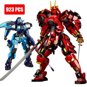 Blokken 2023 Sluban Ninja Armored Red Samurai Robot Mech Klassiek Model DIY Action Figure Bouwstenen Sets 1183 Speelgoed voor jongens GeschenkenL240118