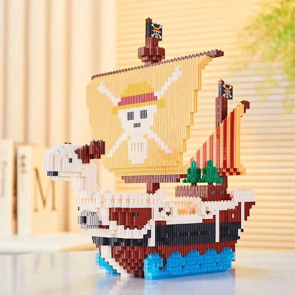 Bloques 2250 piezas de sol edificio de barco pirata de sol modelo de navegación de navegación en miniatura juguetes educativos regalos de vacaciones wx